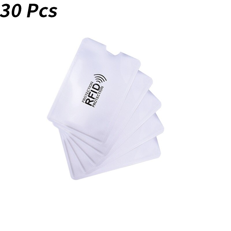 Aluminum Anti-Piracy Protective Card Sleeve Rfid Case for NFC / RFID Blocking Reader Lock Bank Contactless Credit Card Cover: 30 pc