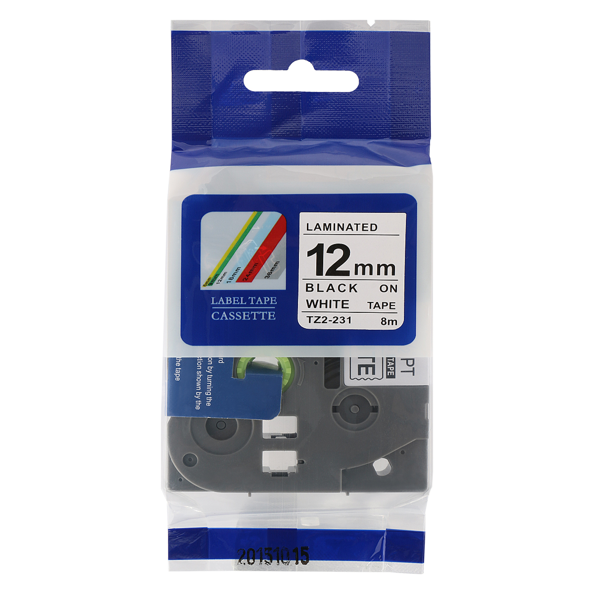 1PK Zwart Op Wit Label Tape 12 Mm, tze 231 P Aanraking Tape Compatibel Voor Brother PT-D200 PT-D210 PT-H100 PT-H110 PTD400AD PT-1290