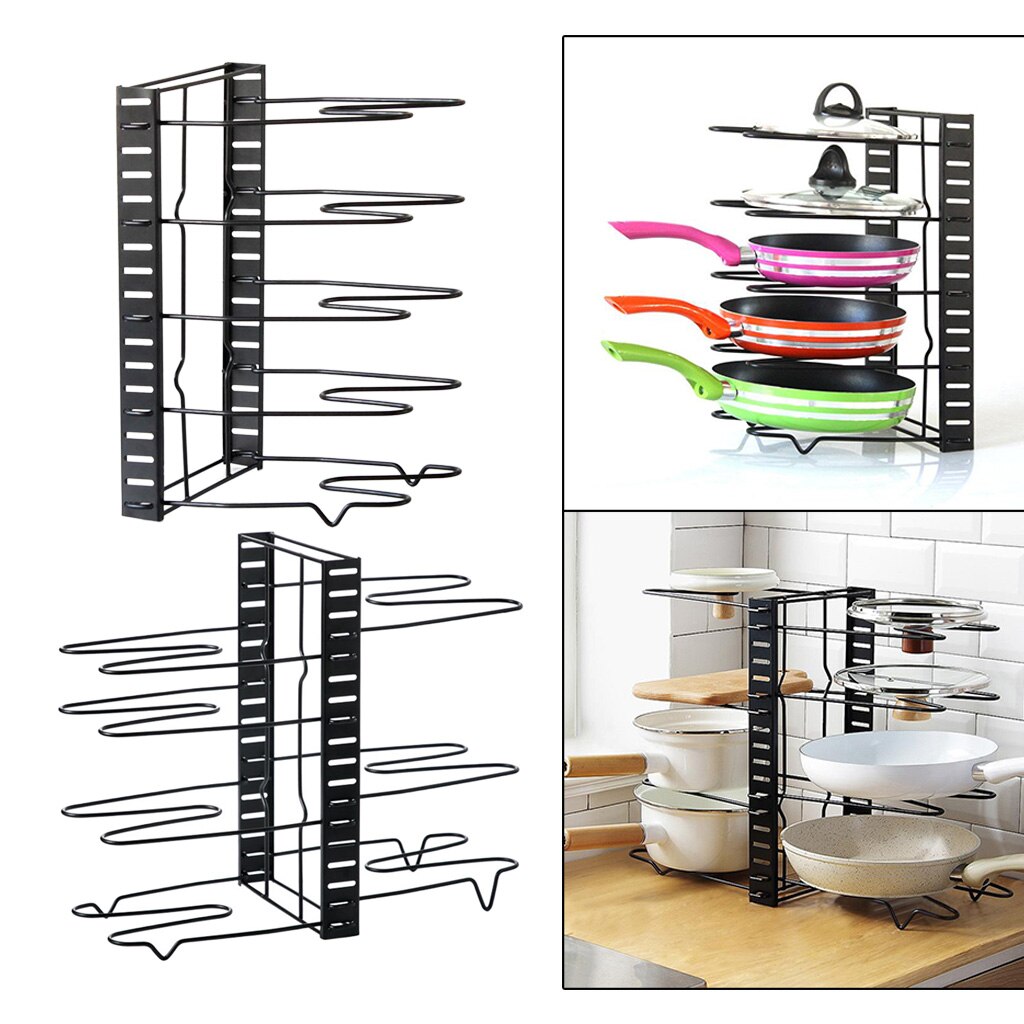 Estante de almacenamiento multifuncional, organizador de macetas, soporte para ollas, tapas