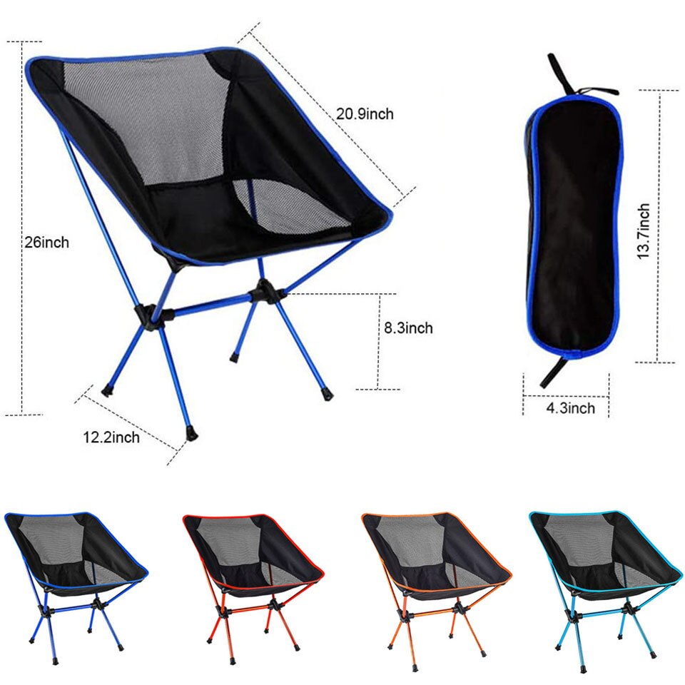 Portable Camping Beach Chair Lightweight Folding Fishing Outdoor camping Chair Ultra Light Orange Red Dark Blue Beach Chairs