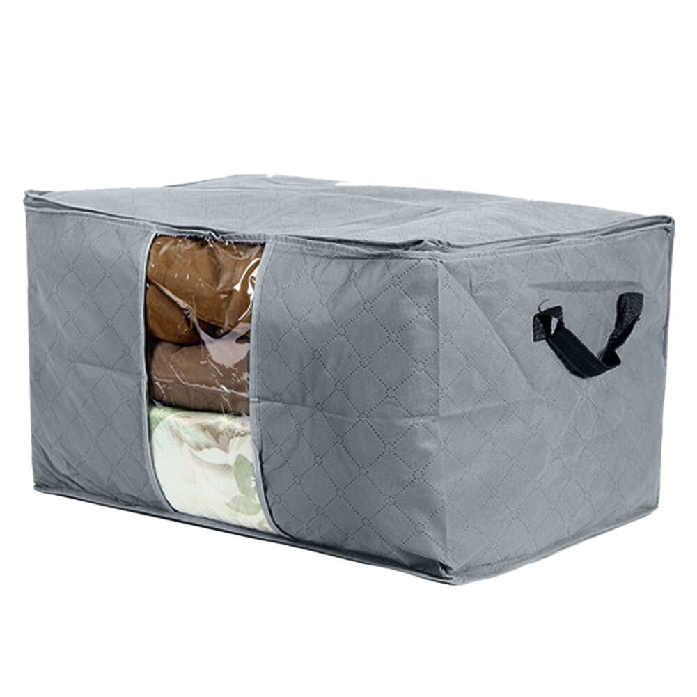 Foldable Room Bag Storage Box Holder Blanket Organizer For Clothing Quilt Shoes JHP-Best: Gray A