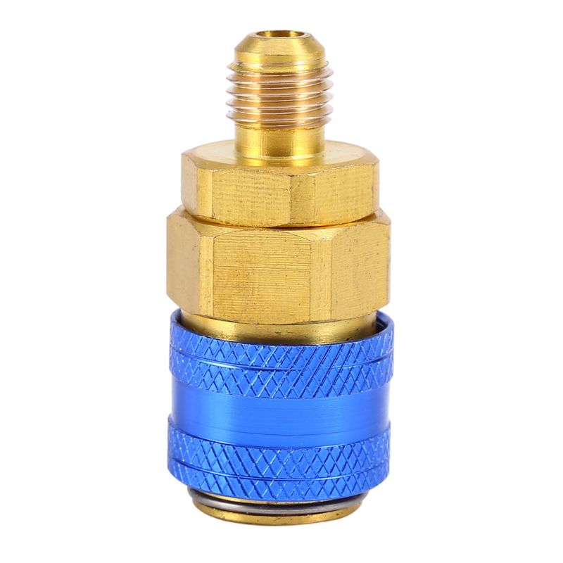 Conector de acoplador rápido para coche, adaptadores de latón para aire acondicionado, refrigerante, medidor de colector de CA ajustable, Freon R134A H/L, 1 par