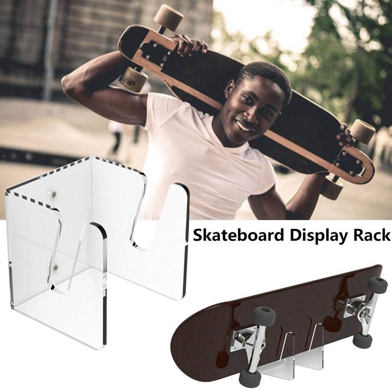 Clear Skateboard Wall Hanging Brackets Easy Installation Works Wall Hanger for Storing Your All Skateboards