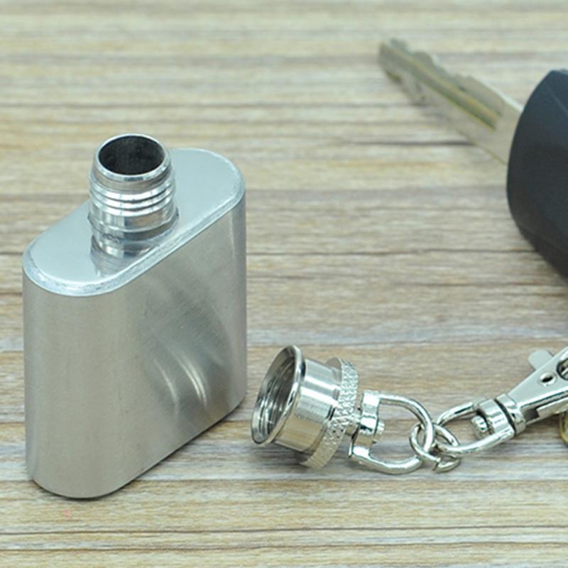 Heupfles mini pocket heupfles met sleutelhanger sleutelhanger drankopslag roestvrij staal 1oz