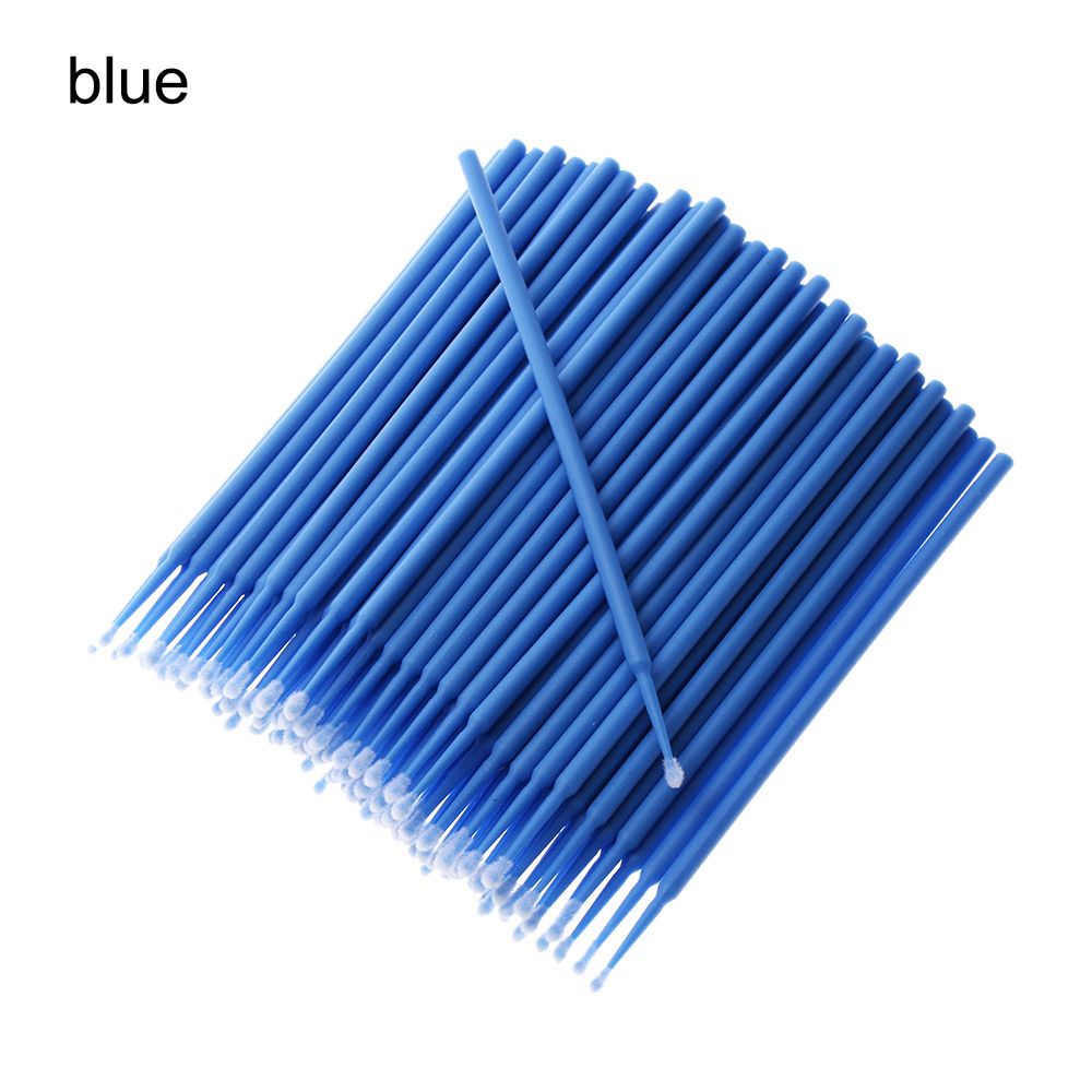 100 Stks/partij Auto Mini Hoofd Borstels Verf Touch-Up Up Verf Micro Borstel Tips Auto Onderdelen Hoofd Mini Spray auto Applicator Stick: blue