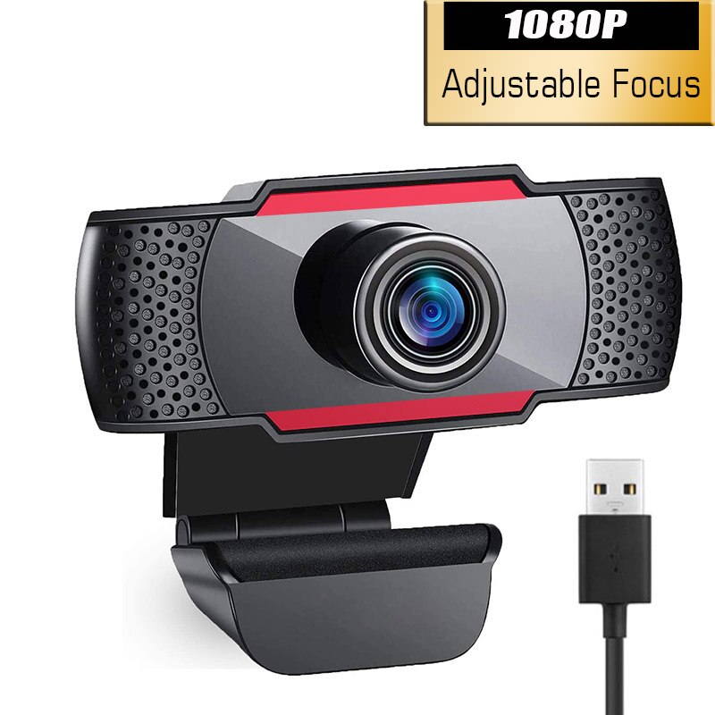 1080P Webcam Conference PC Web Camera With Mic Interface Web Camera For Video Calling Network Teaching Office Meeting: 1080P-1-Red