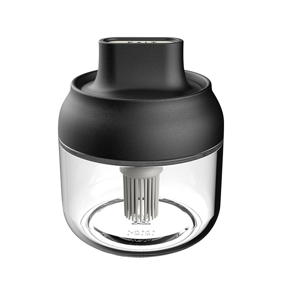 260ml condimento tarro de miel sal especias contenedor condimento botella con cuchara de cocina utensilios de cocina suministros de sal pimienta tarro: Black Oil Bottle