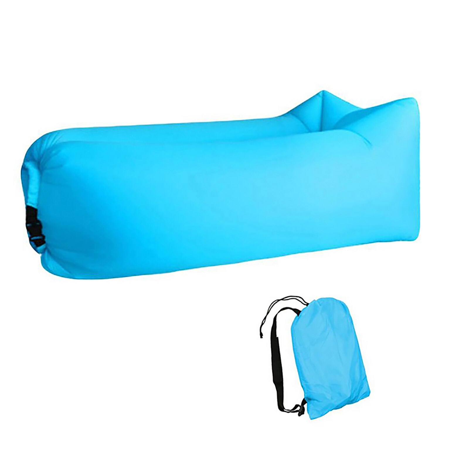 Opblaasbare Slaapzak Slaapzak Luchtbed Kussen Camping Opblaasbare Luie Sofa Tas Ultralichte Down Seizoen Air bed: Sky Blue