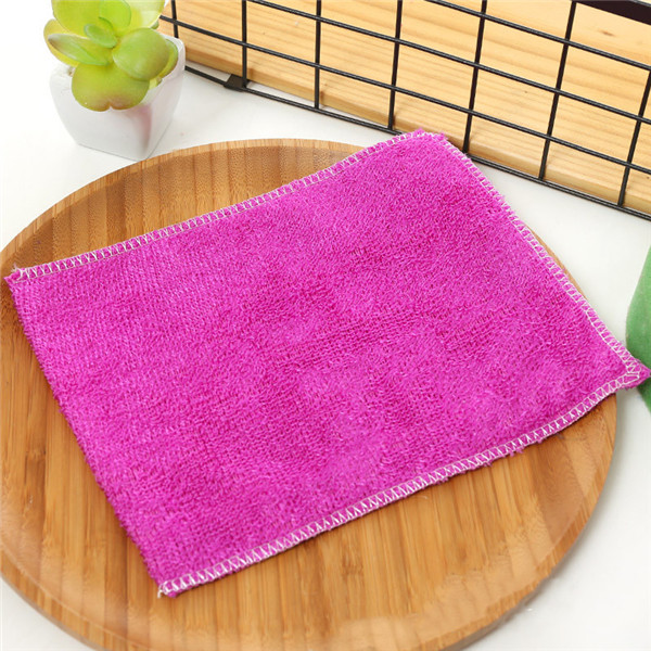 3 szt. bambus szmata mycia szmaty robić kuchni sprzątanie szorowania Podkładka danie tkanina bambusa myjka ręcznik bambusa serwetki 18*23 cm: fioletowy