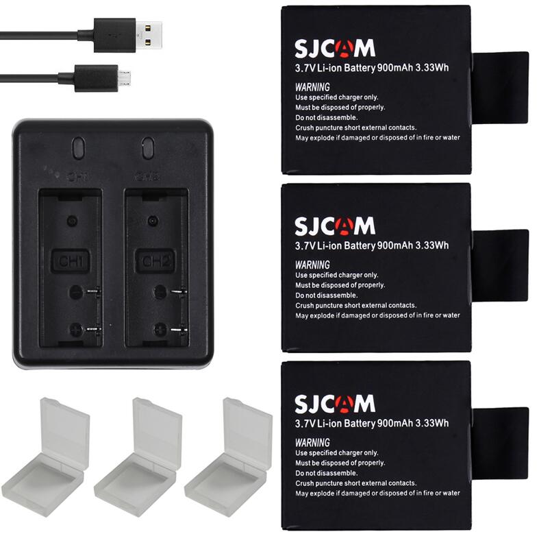 4pcs SJCAM sj4000 eken H9 GIT-LB101 GIT BATTERY sj5000 sj6000 sj7000 SJ8000 SJ9000 battery +Dual USB charger: 3battery withcharger