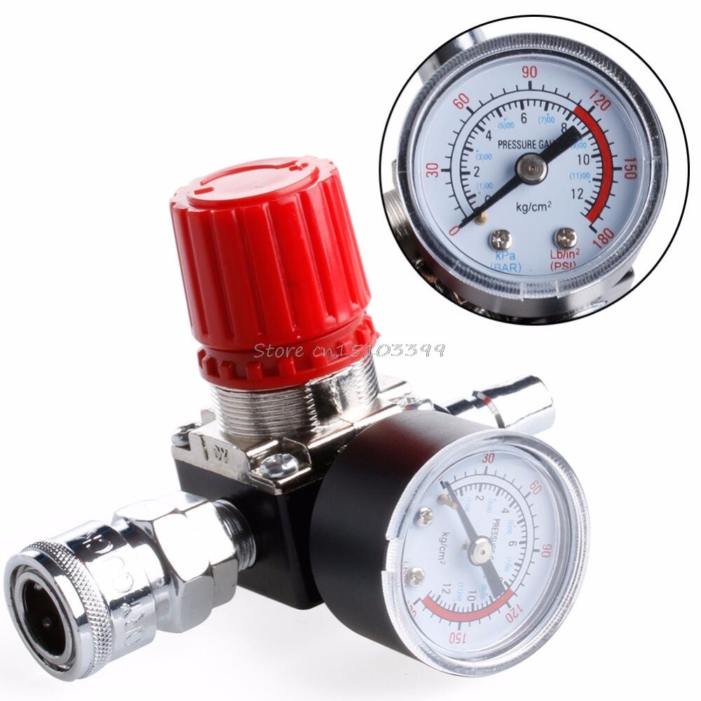 1/4" 180PSI Air Compressor Regulator Pressure Switch Control Relief Valve Gauges