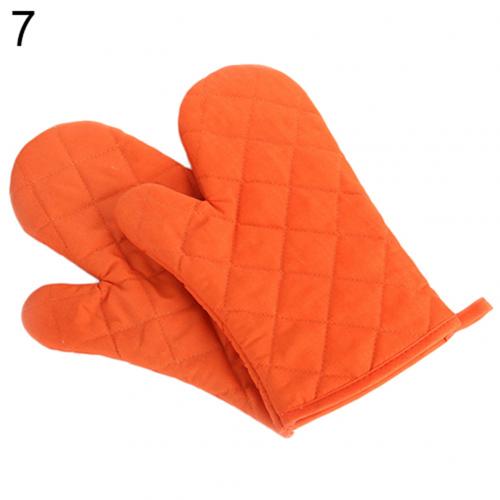 Bomuld ovn handske varmebestandig beskytter køkken madlavning grydeholder handske: Orange