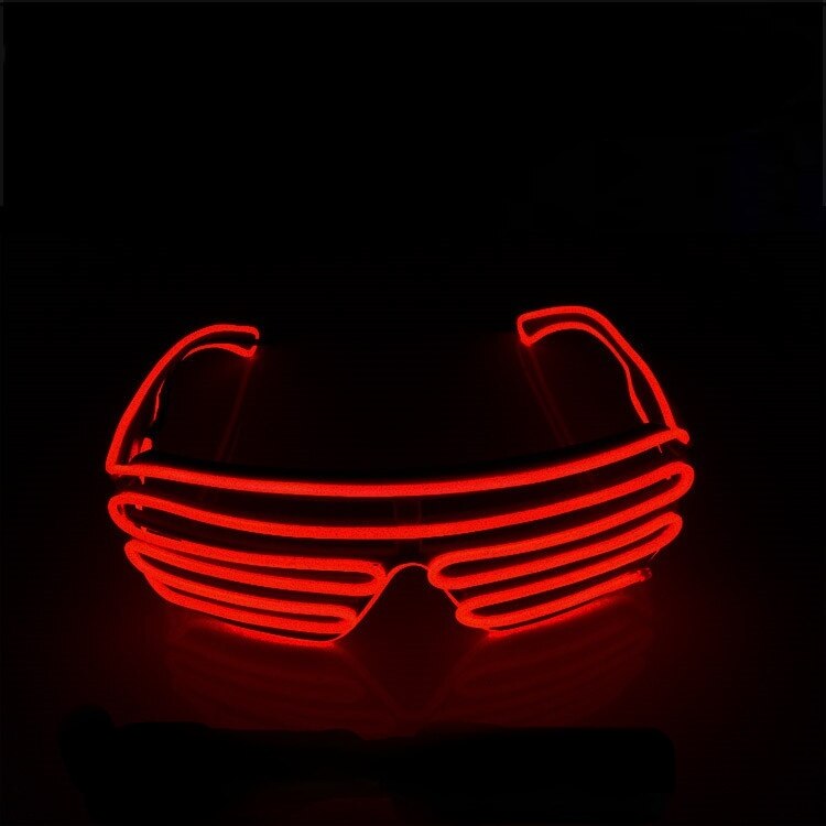 LED Luminous Glasses Halloween Glowing Neon Christmas Party Bril Flashing Light Glow Sunglasses Glass Festival Supplies Costumes: Red
