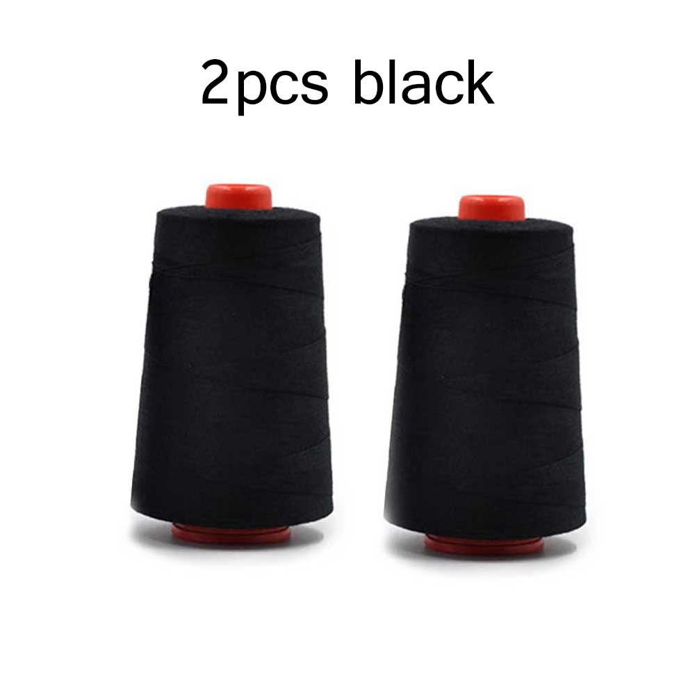 INNE 3000 Yards Length Sewing Overlock Thread 40S/2 Threads Polyester White Spool Sew Accessories Parts: 2pcs black