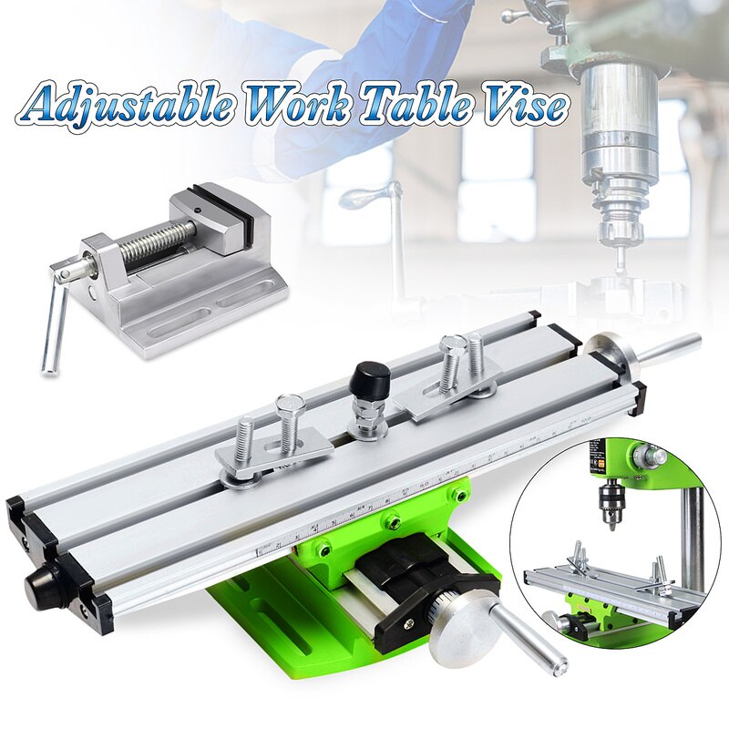 DIY Milling Compound Working Table Cross Sliding Bench Drill Vise Fixture Tools Table Worktable for Milling Drilling Bench Vise