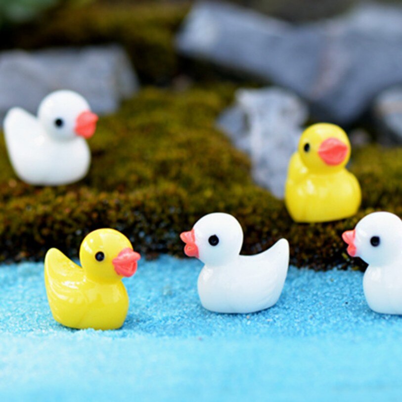 Cute 50 Pcs Duck Ornaments Flower Pots Plants Micro Landscape Small Decorative Animal Gardening Indoor Home Desk Decoration