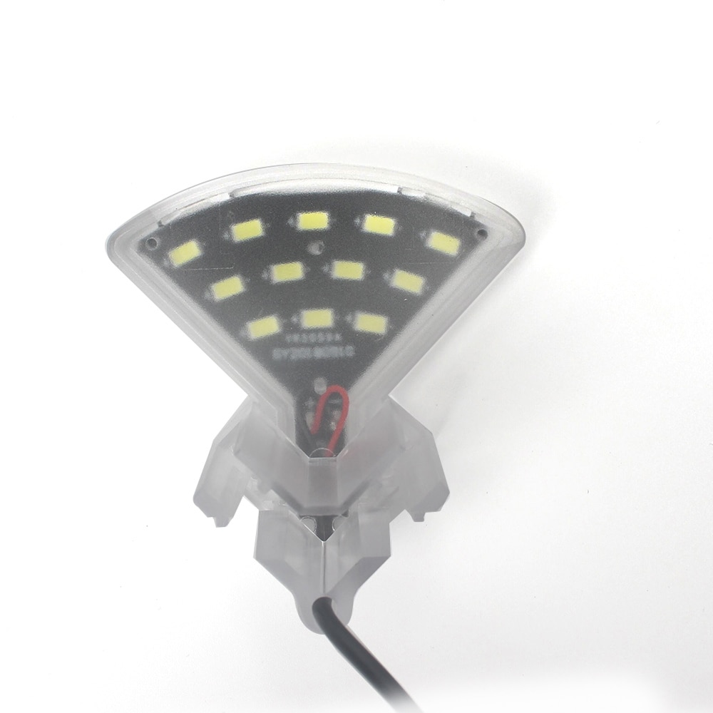 LED Aquarium Light Mini Fish Tank White Light EU Plug Aquarium Fan-shaped Clamp Lamp with 8pcs High Light SMD5730 LEDs
