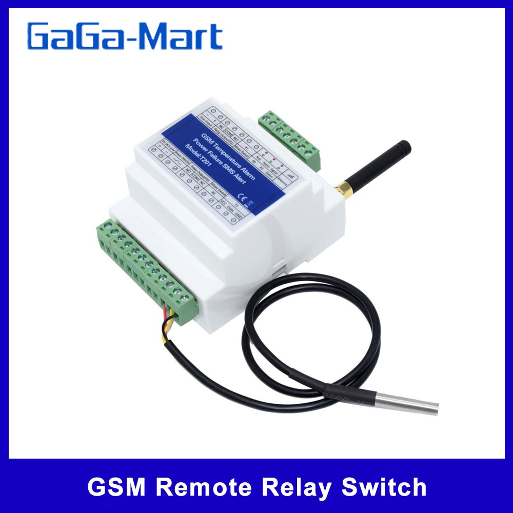GSM Remote Relay Switch Access Controller T201 GSM Temperature Alarm 2G/3G/4G Power Status Monitoring Power Failure SMS Alarm