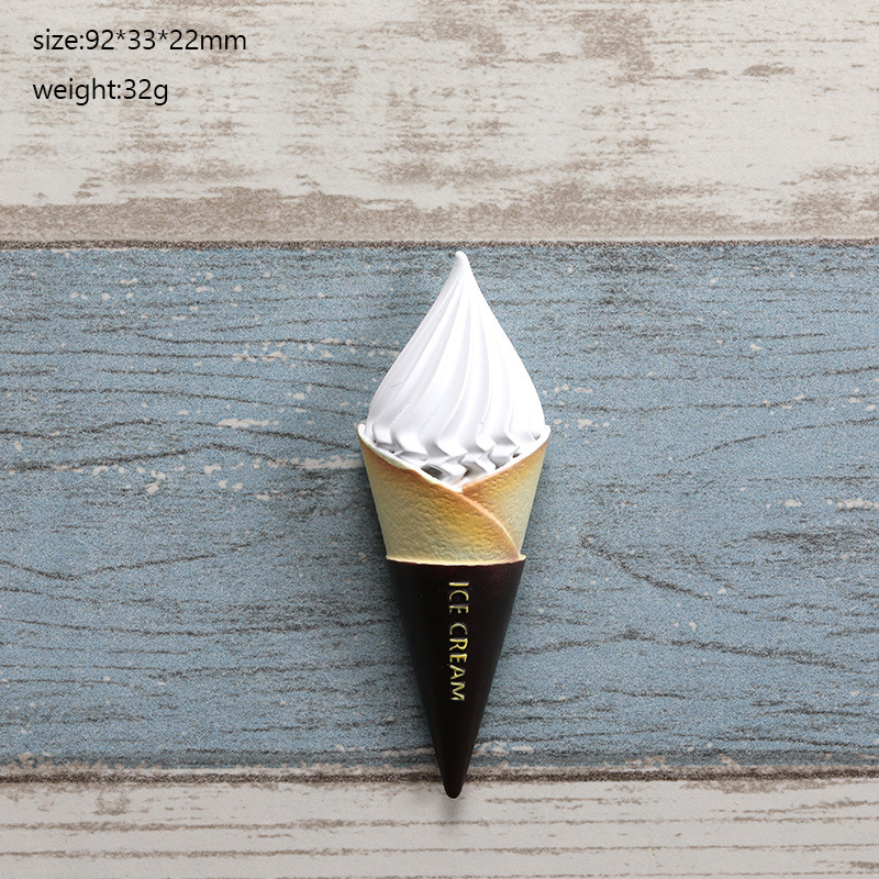 Imán de nevera de resina con dibujos animados para el hogar, pegatina magnética con de fresa, helado, comida, decoración del hogar: 5