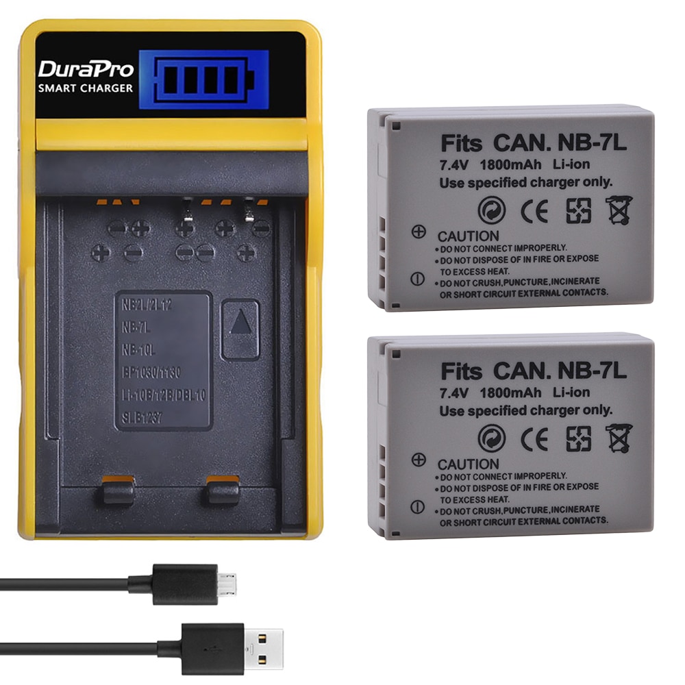 DuraPro 1800mAh NB-7L NB7L NB 7L Li-Ion Batterij Lader Set Optioneel Voor Canon PowerShot G10 G11 G12 SX30 SX30IS digitale Camera 'S