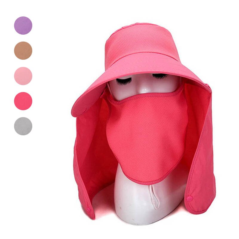 Summer Women Sun Hat Removable Neck Face Flap Farmer UV Protection Cap for Outdoor Fishing NYZ Shop