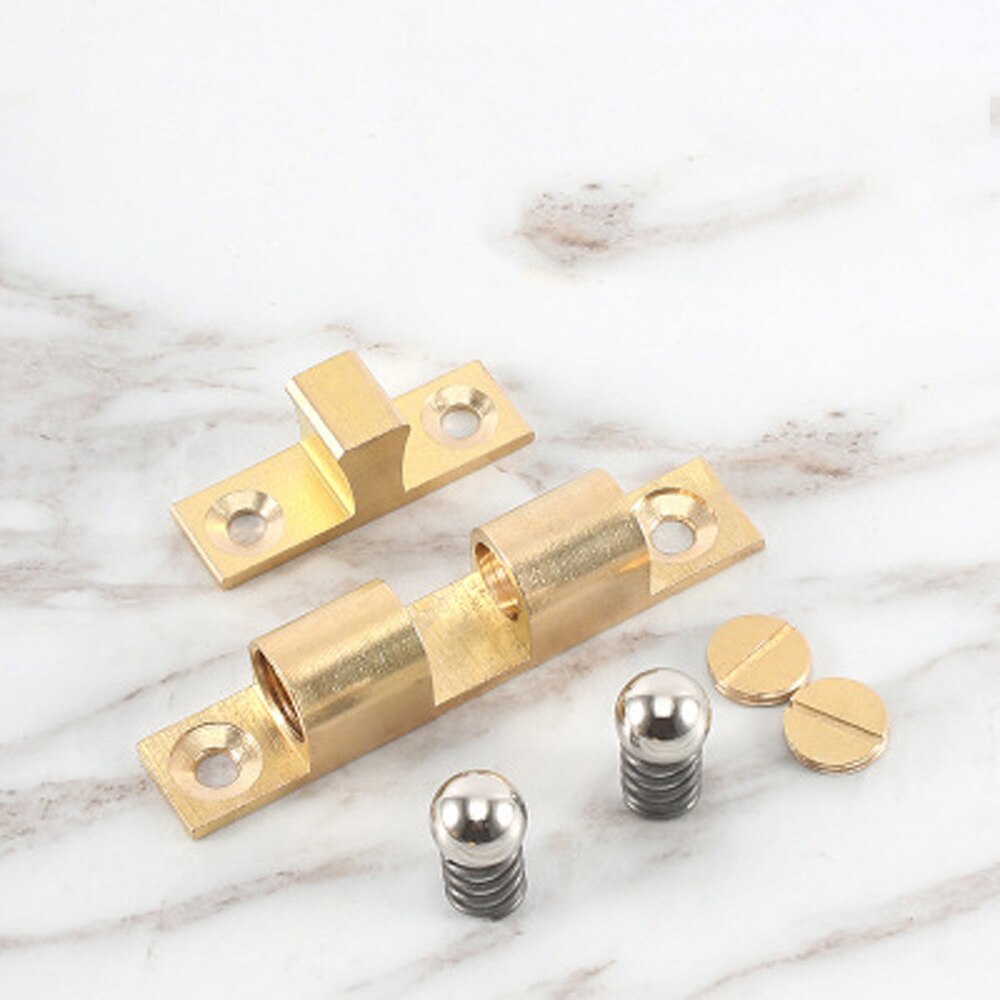 Brass Adjustable Double Ball Tension Roller Catch Hardware Fitting Cabinet Closet Furniture Door with Screws Door Stop Magnetic
