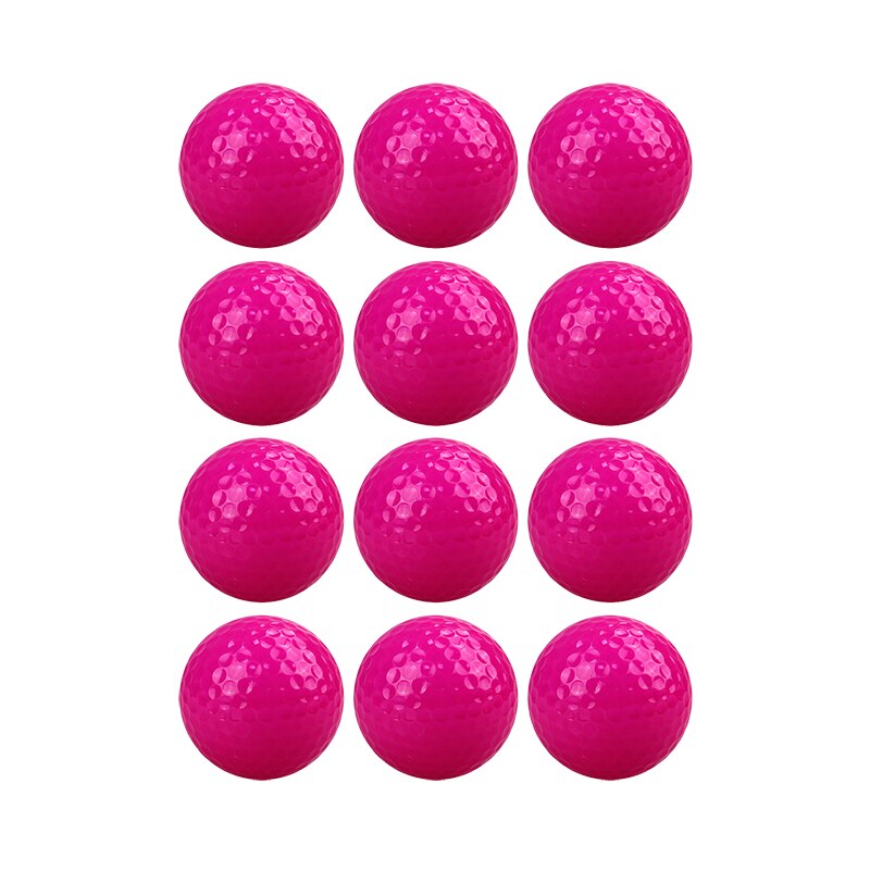 Crestgolf Crystal Golf Balls Practice Two-Piece Golf Ball Golf Mixed Color 12pcs/Pack: pink