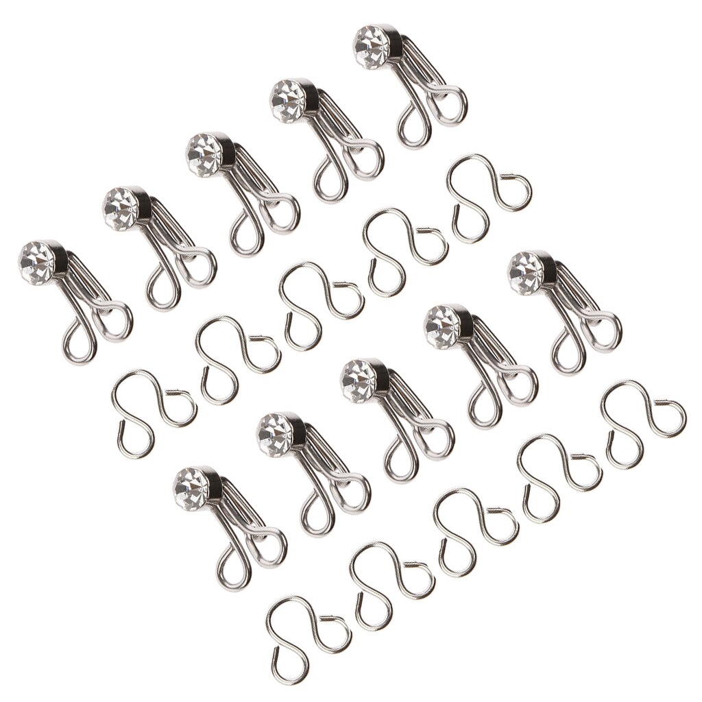 10 Sets Rhinestone Hook And Eyelets Clasp Tool Collar Hook For DIY