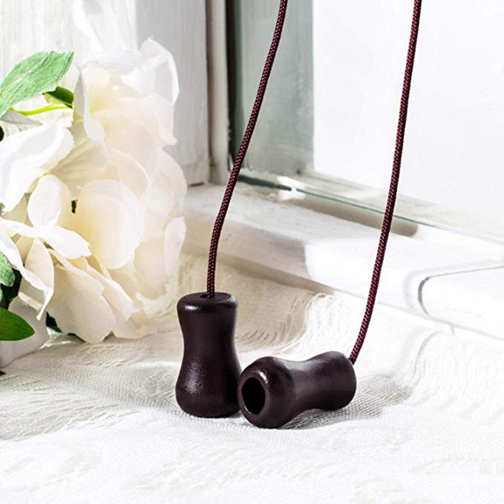 1.8 mm Brown Braided Lift Shade Cord 55 Yards/Roll with 4 Pieces Brown Wood Pendant for Aluminum Blind Shade Gardening Plant