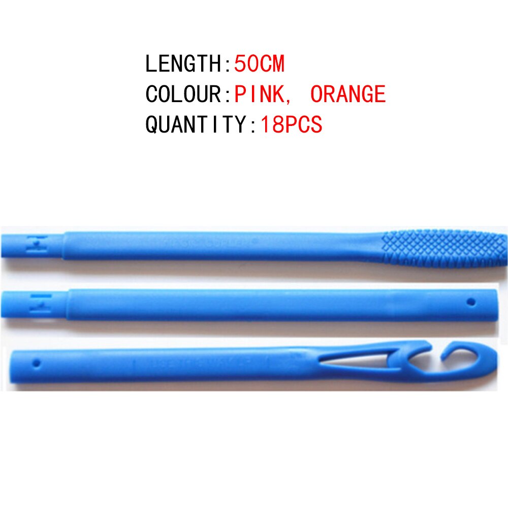 Rodillos rizadores de pelo de plástico suaves, 18 Uds., 45/50/55/65cm, rizadores de pelo en espiral DIY para rizar el cabello, rodillos flexibles: Pink  Orange 50cm