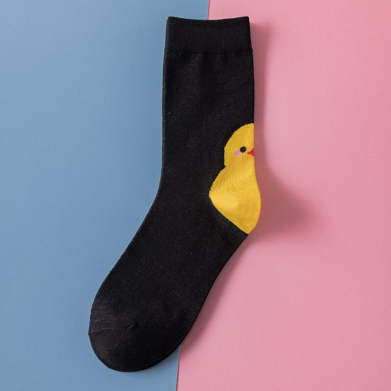 Forår og sommer instagram unisex sokker stil tegneserie dyr kvinder & #39 ;s tube sokker chick søde sokker  eu 35-43 str.