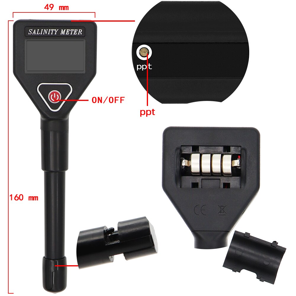 digital saltholdighet ph måler tester penn drikker saltinnhold vann måleverktøy til akvariebasseng sjøvann 40% av