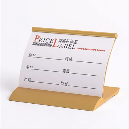 120*106mm Marketing Poster Sign Holders Small Name Plate Photo Ads Frame Place Card Holder Tag Pricing Display Stand: Gold