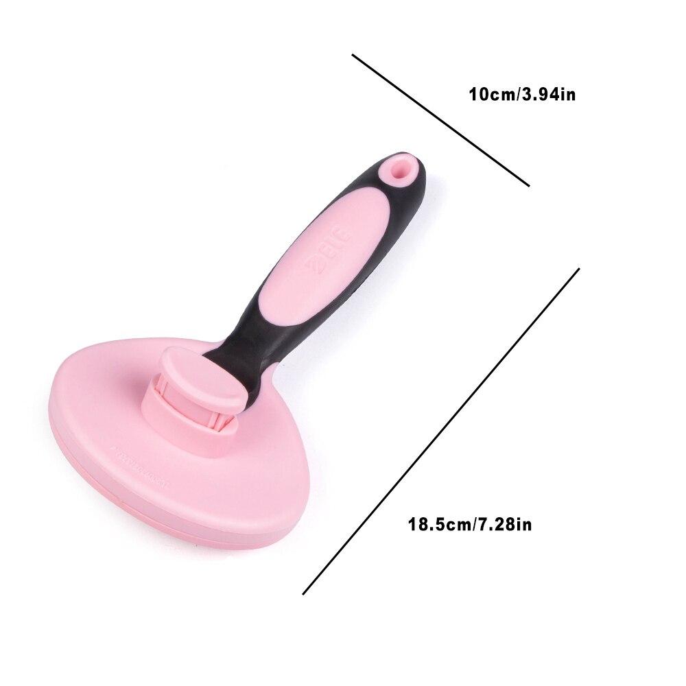 Brosse de toilettage pour chien et chat, peigne autonettoyant pour Chihuahua, Teddy Golden Retriever, nettoyage des poils, fournitures pour animaux de compagnie: Pink