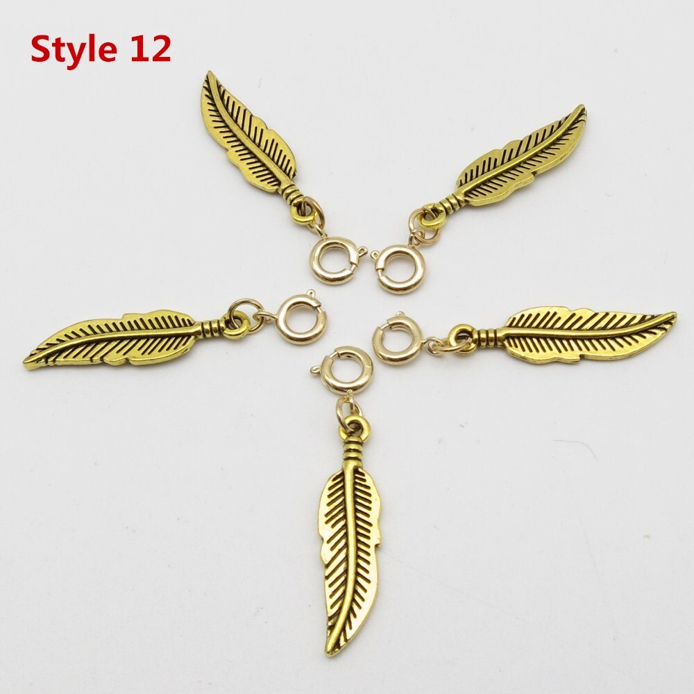 5 stks/pak shell boom DIY Charms haar vlecht dread dreadlock kralen clips manchetten ringen Gouden Sluitingen Sieraden dreadlock accessoires: 5pcs Style 12
