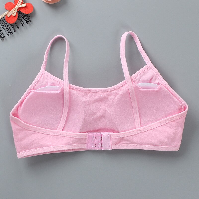 Tiener Meisjes Training Beha Double-Layer Sling Spons Beha Katoen Ademend Teenages Tube Tops Kids Meisjes Ondergoed: Roze