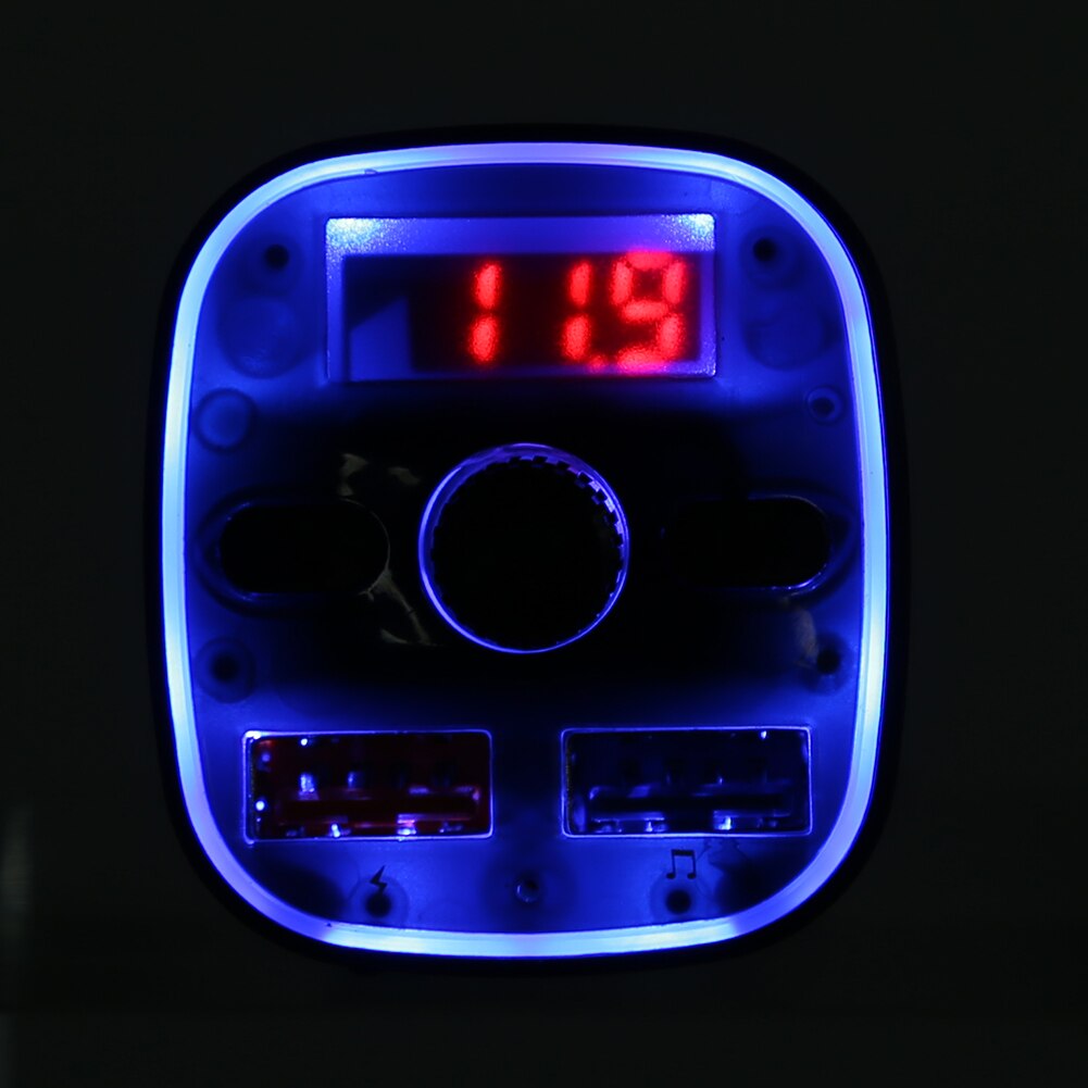 Bluetooth 5.0 FM Transmitter A23 Car Blue Light Handsfree MP3 Player USB Charger Outdoor Personal Car Part Decoration