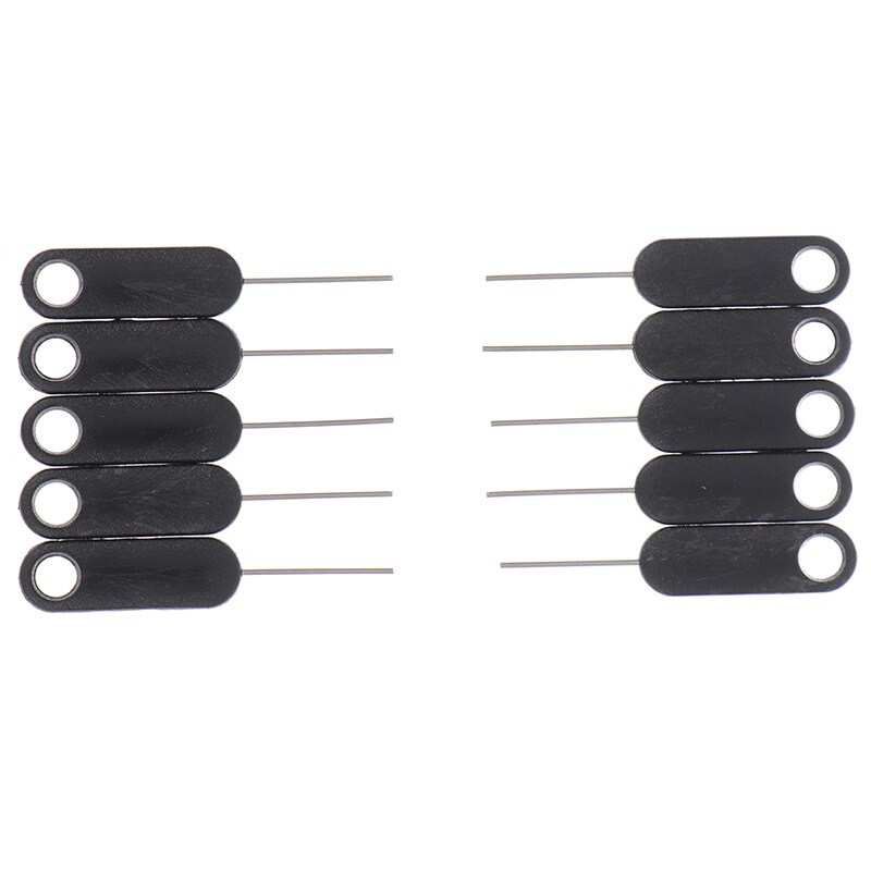 10Pcs Universele Sim Kaart Lade Pin Uitwerpen Verwijderen Naald Opener Ejector Voor Smartphones Tabletten Zwart