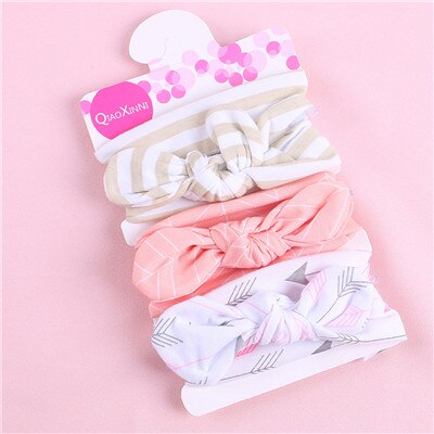 3Pcs Kids Floral Headband Girls Baby Elastic Bowknot Accessories Hairband Set baby headband A20: Pink