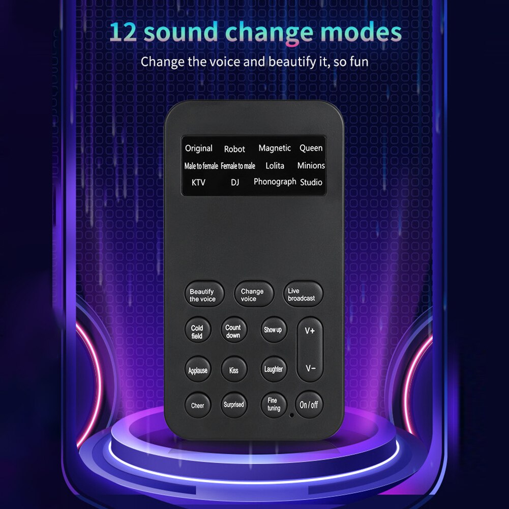 Portable Wireless Live Voice Changer Speaker Sound Card Changing Modulator for Phone PC Tablet Laptop Audio Replacement
