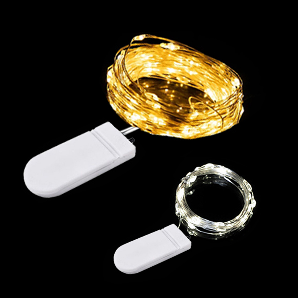 Guirlande lumineuse Led à piles en fil de cuivre, guirlande lumineuse à faire soi-même, pour noël, fête de mariage, décoration de chambre à coucher