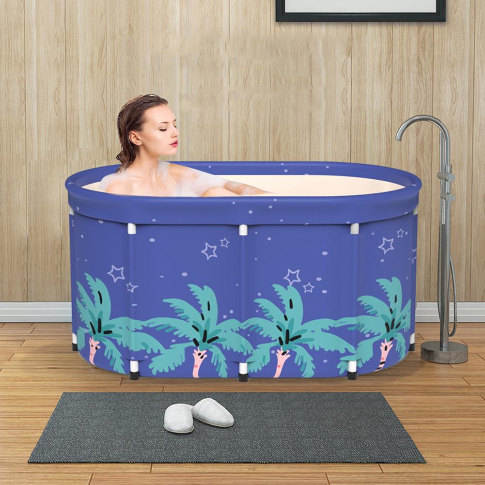 Vikbart dubbel badkar med lock bärbar badhink stor vuxen badkar spa spa verktyg utomhus barn bad fat