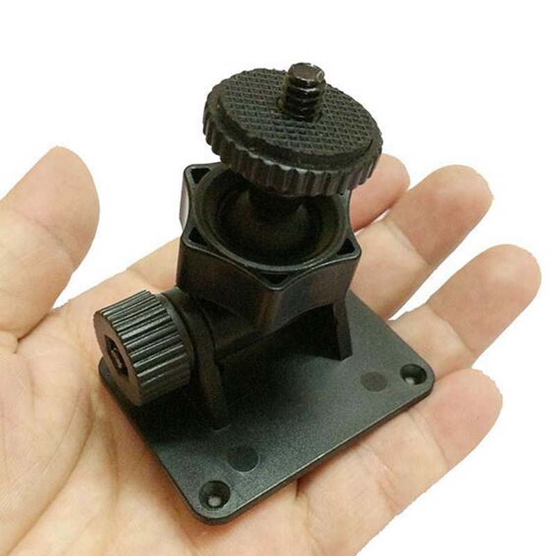 Black 360 Degree Rotating 1/4'' Screw Car Camera Mount 3M Sticker DVR Holders Bracket with Hole