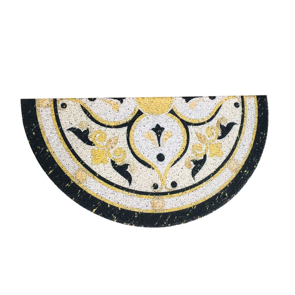 Marble Pattern Half-round Shap Outdoor Mat Black Water Absorption Carpet Anti-Slip Bathroom Mats Doormat Home Decorative Rugs