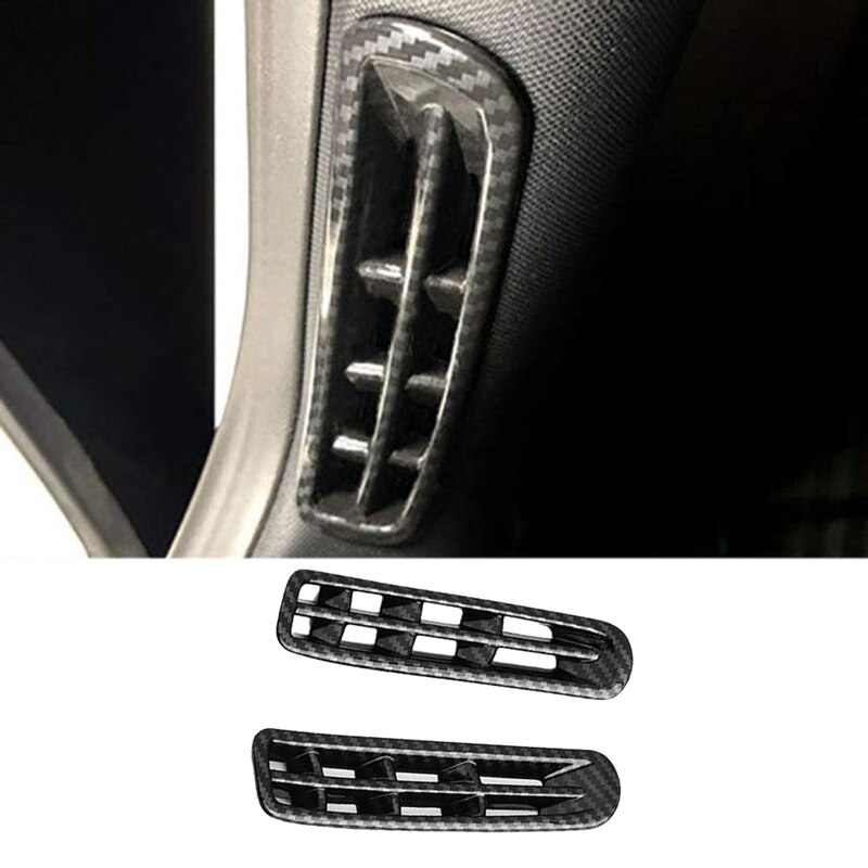 thumbnail image 2 of ABS Carbon Fiber Look Center Air Vent Outlet Cover Trim For Subaru WRX / WRX STI 2016-2021 – Black, 1-Piece 2 of 6