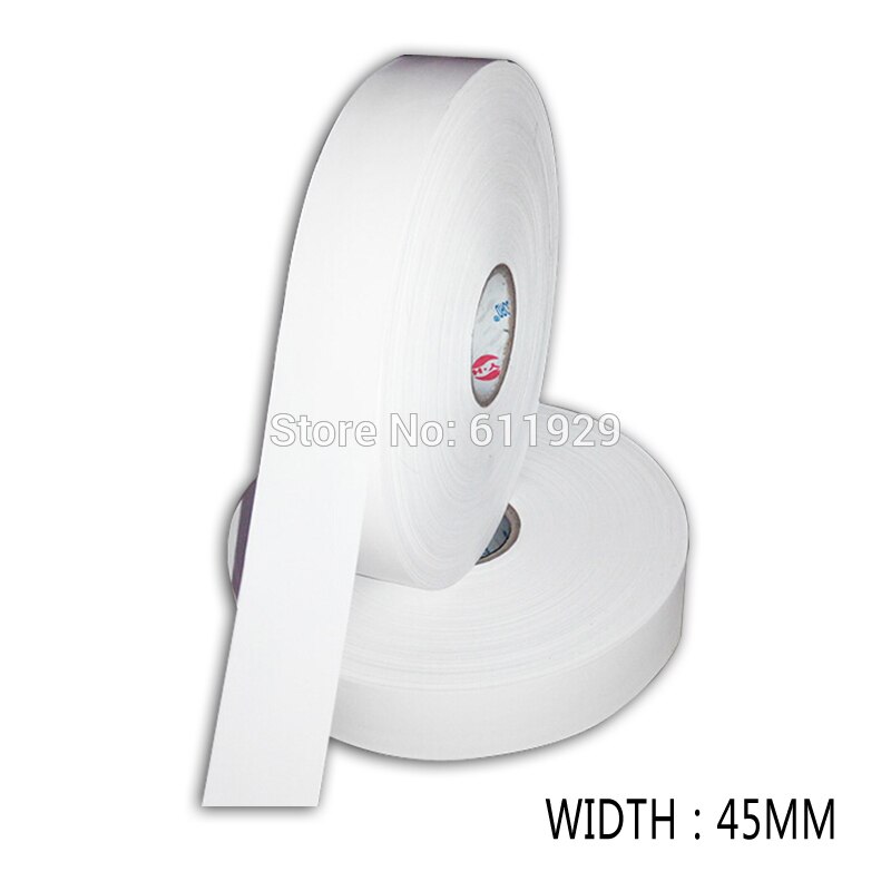 Bredd 45mm tomma vita non-woven tyger/anpassade klädvårdsetiketter/plaggtryckta taggar/blank tejp/nylonvårdsetikett
