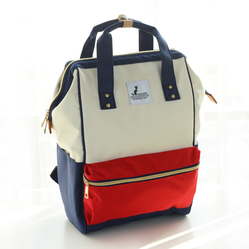 Luier Tas Mode Multi-Functionele Grote Capaciteit Handtas Rugzak Verpleging Draagbare Mother 'S Tas: Red White And Blue