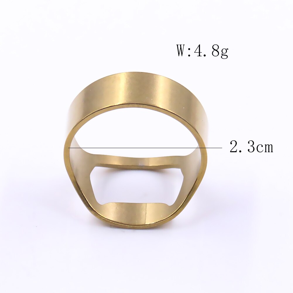 1PC 22mm Gold Bottle Opener Ring Corkscrew Stainless Steel Finger Ring Beer Can Openers Gadgets Cool Bar Kichen Accessories