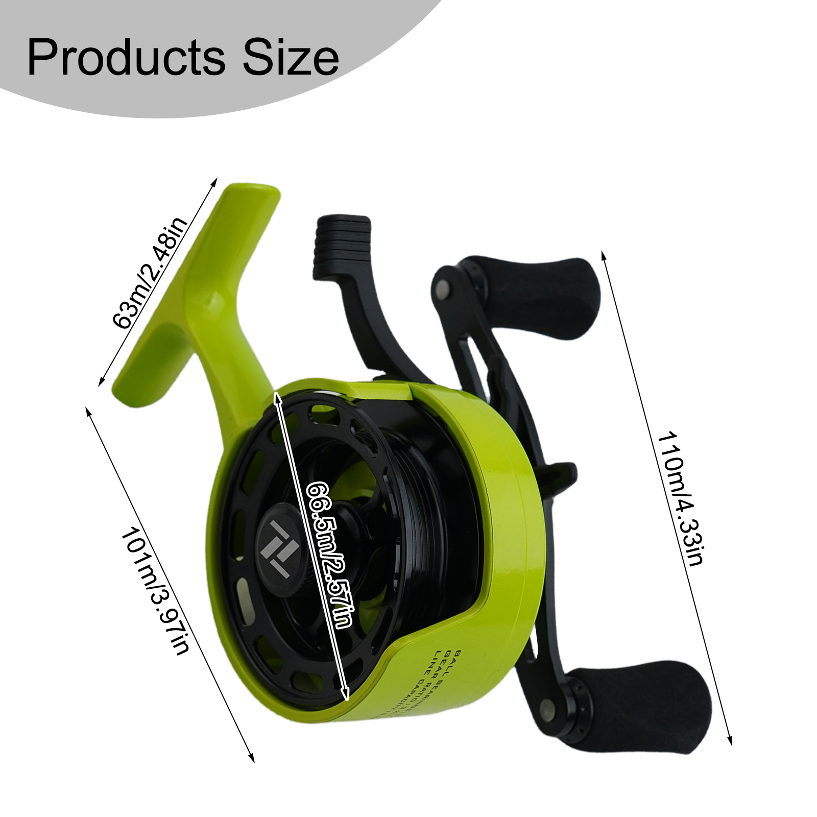 1 stks Overbrengingsverhouding Lager Inline Ijsvissen Reel Met Magnetische Systeem Ijsvissen Reel Winter Diepwatervissen Reel Reel