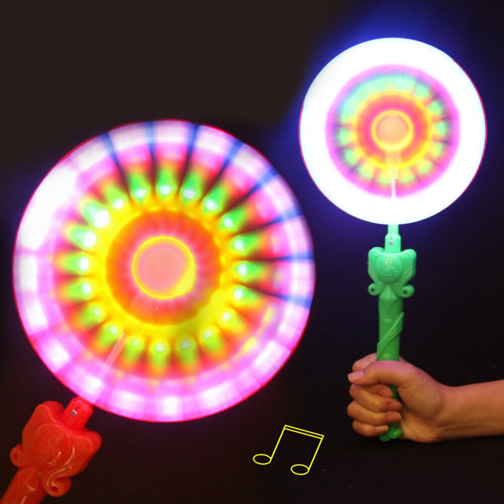 Tragbare LED Blinkt Regenbogen Spinning Windmühle Leuchtet Musical Spielzeug Partei Liefert für kinder